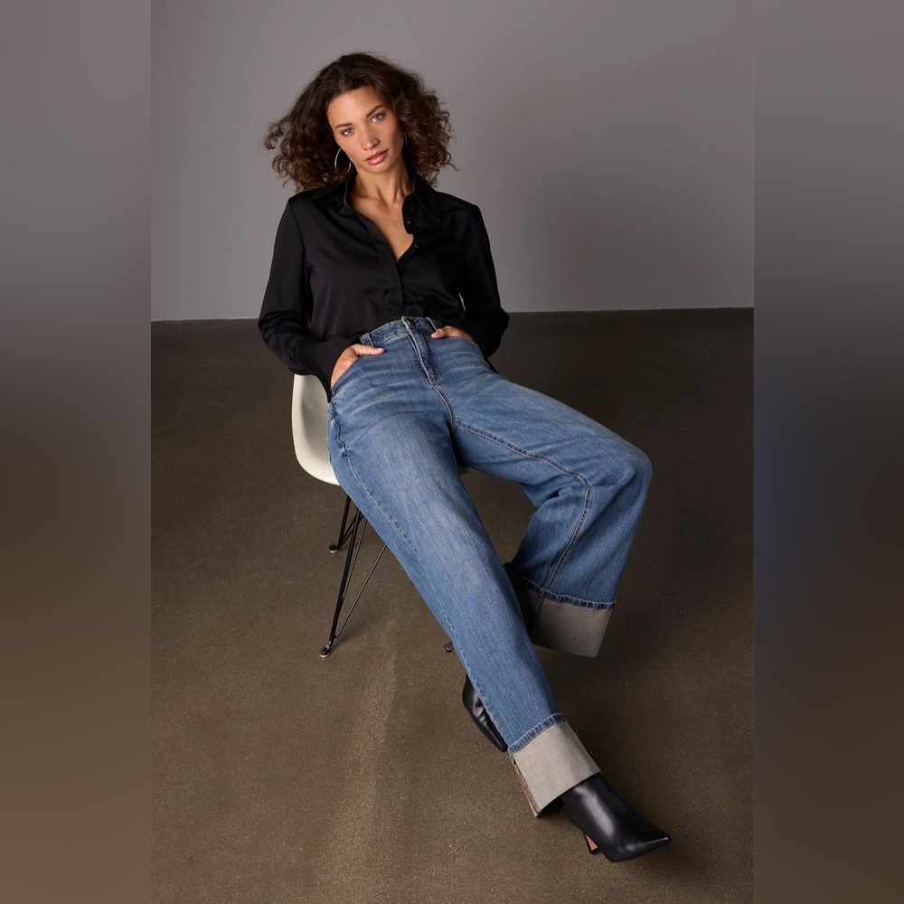 Wit & Wisdom SKYRISE FIXED CUFF WIDE LEG JEANS - Picture 2 of 5